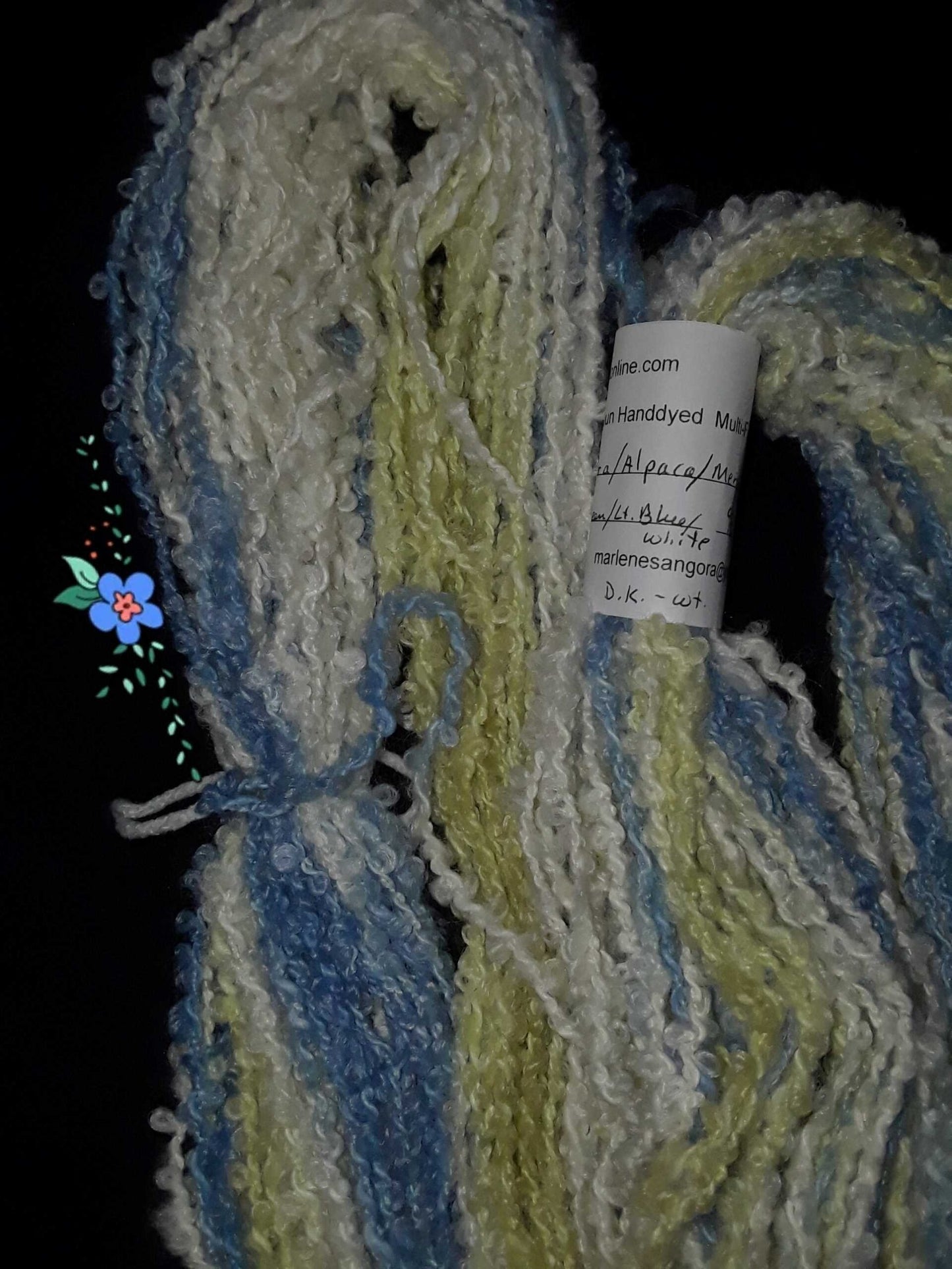 Handspun Handdyed Angora/ Merino/Alpaca/Silk Yarn, D.K. Weight image 1