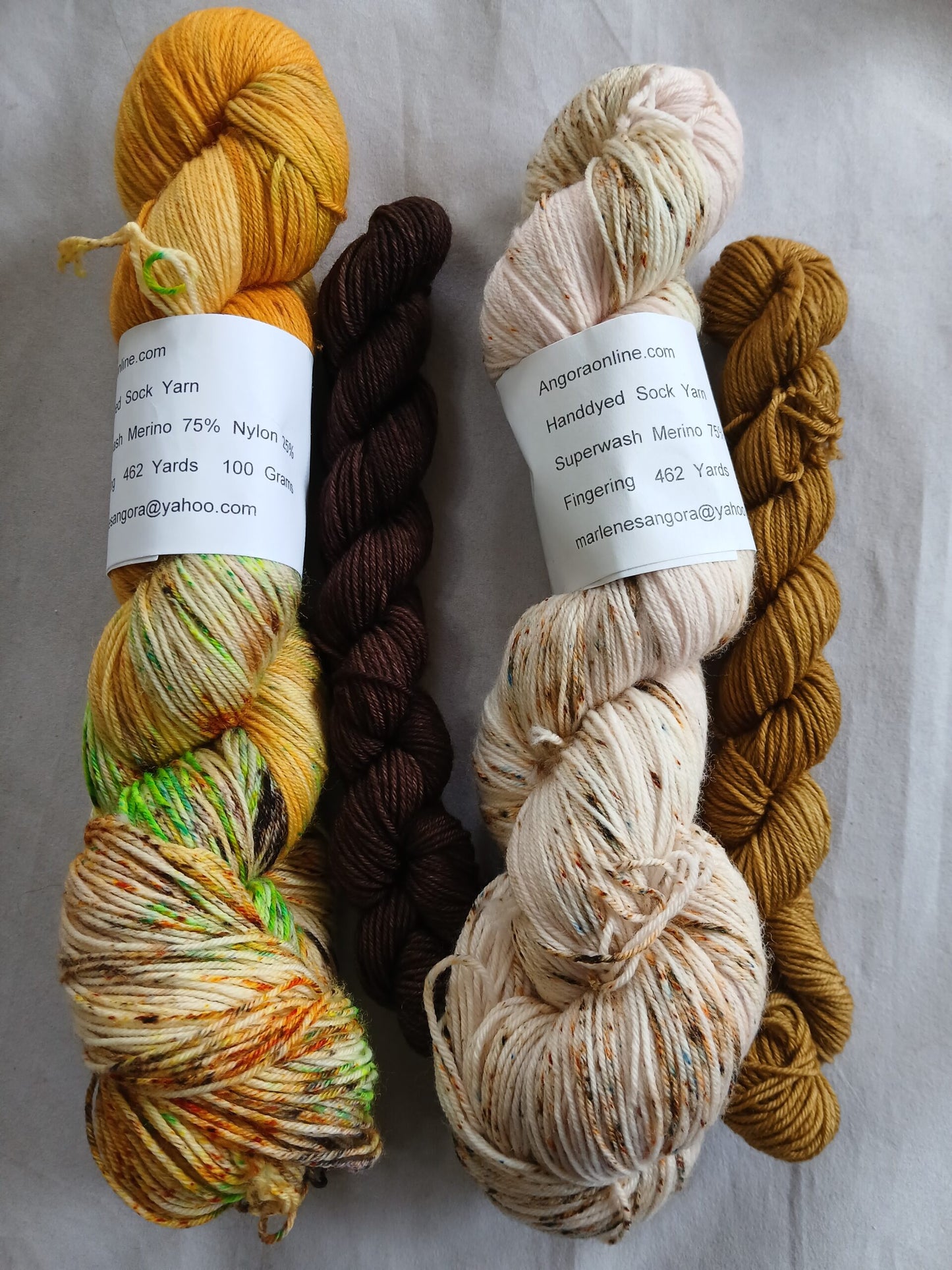 Hand Dyed Sock Yarn Set, Speckled Yarn, Superwash Merino Nylon Fingering Weight 100g & 20g mini image 2