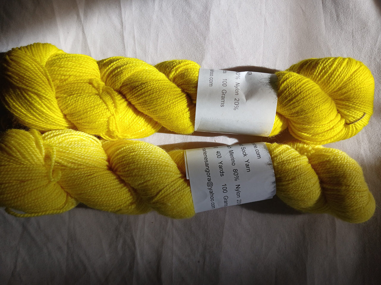 Hand dyed Yarn Yellow Sock Yarn Sock/ Fingering Yarn image 1