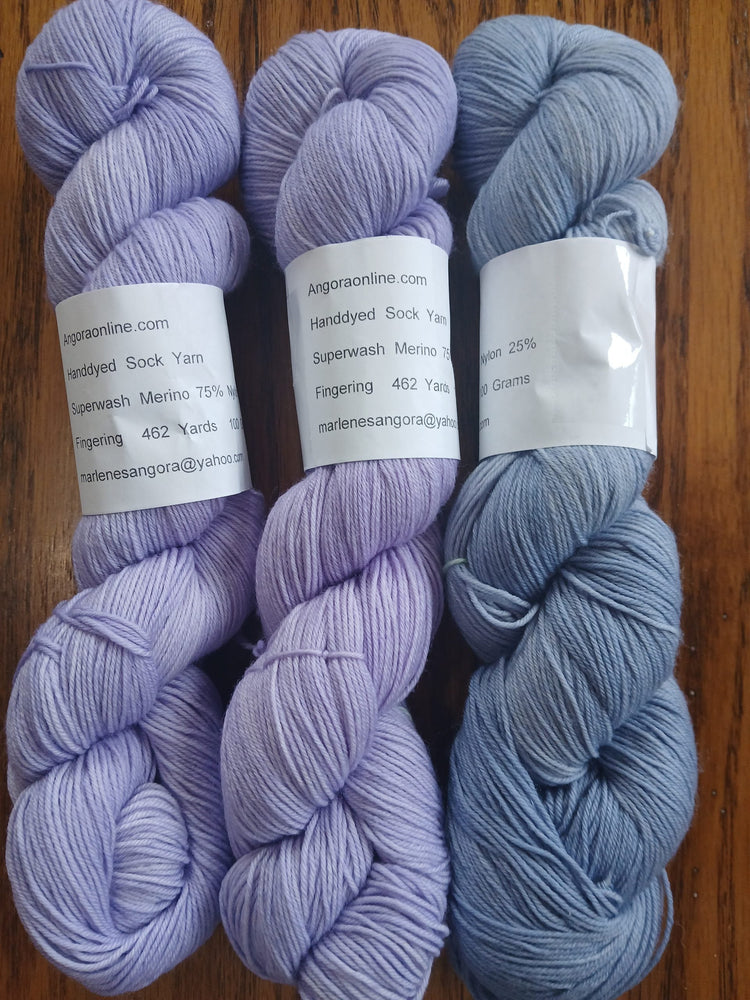 Amethyst - Hand dyed Yarn / Handdyed Yarn, Sock Yarn, Wool Yarn, Light Purple - 75/25 Superwash Merino and Nylon – Fingering Weight -100g image 2