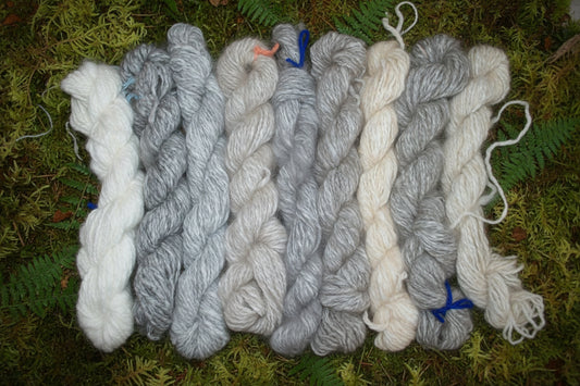 Handspun 100% Angora Yarn - DK Weight, Natural Colors, 50 Yd