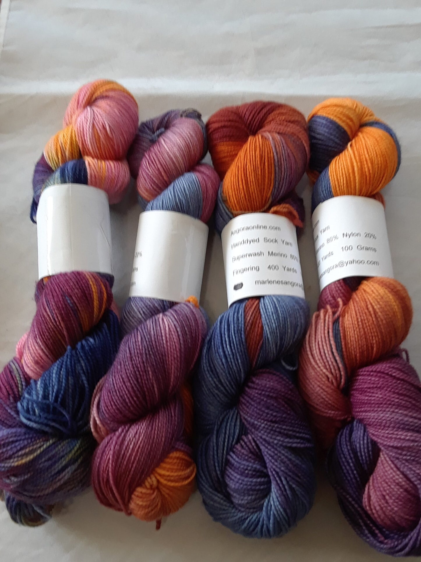 Hand dyed Yarn, Bold color Variegated Merino Nylon Yarn, Sock/ Fingering Wt. Yarn image 1