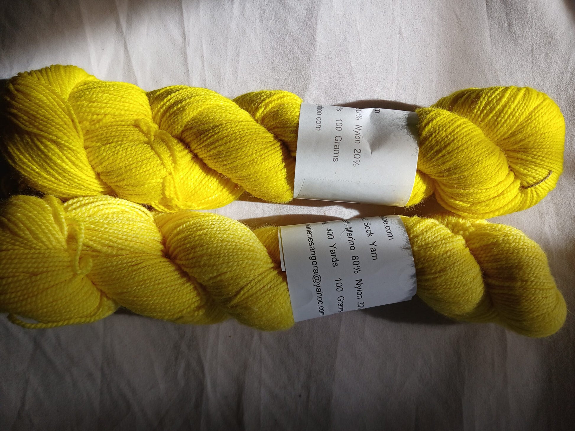 Hand dyed Yarn Yellow Sock Yarn Sock/ Fingering Yarn image 0