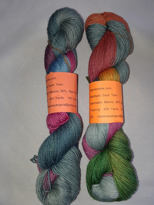 Indie dyed SW Merino Nylon Yarn 400 yd. Sock Yarn image 0