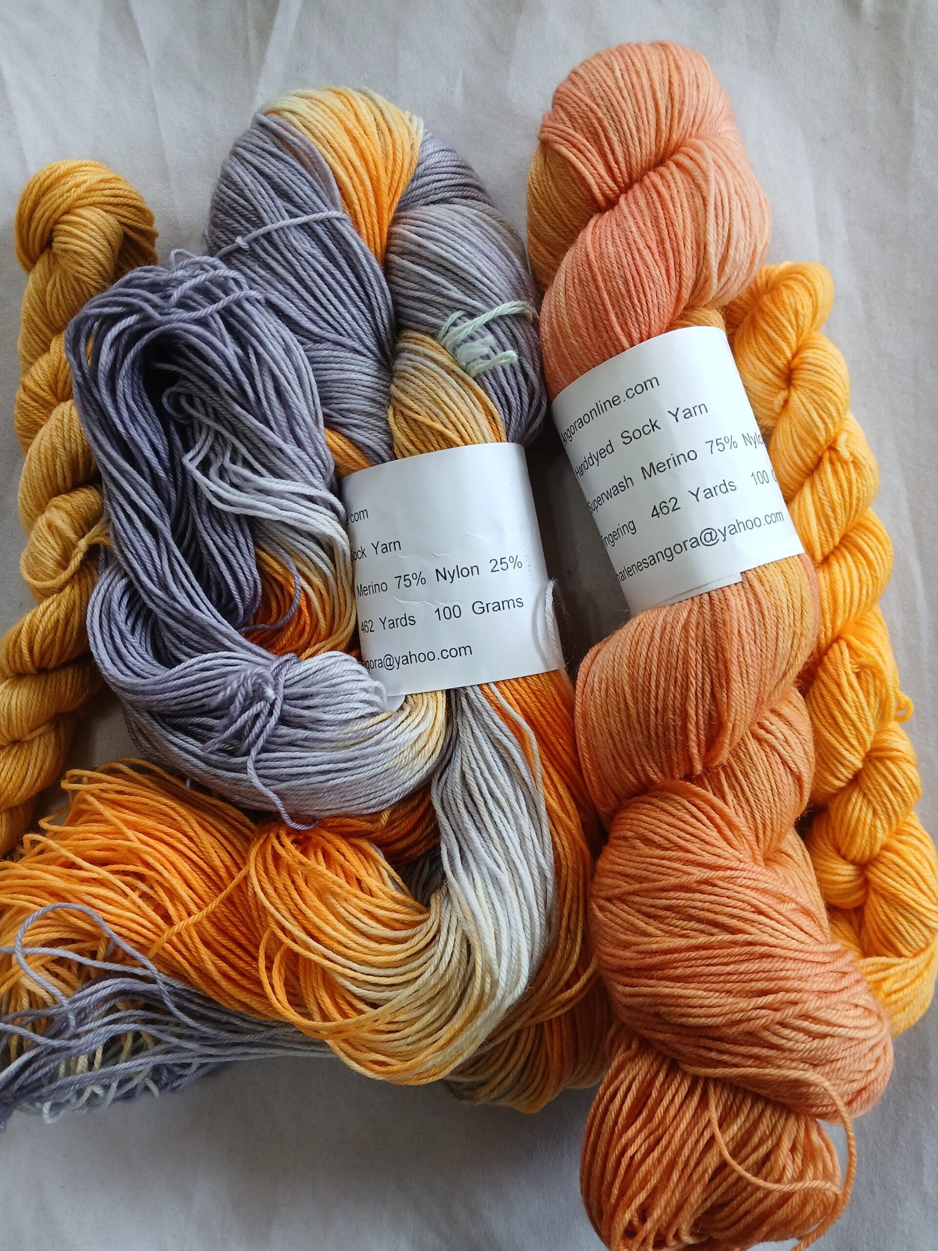 Hand Dyed Sock Yarn Set, variegated color, Superwash Merino Nylon Fingering Weight 100g & 20g mini image 0