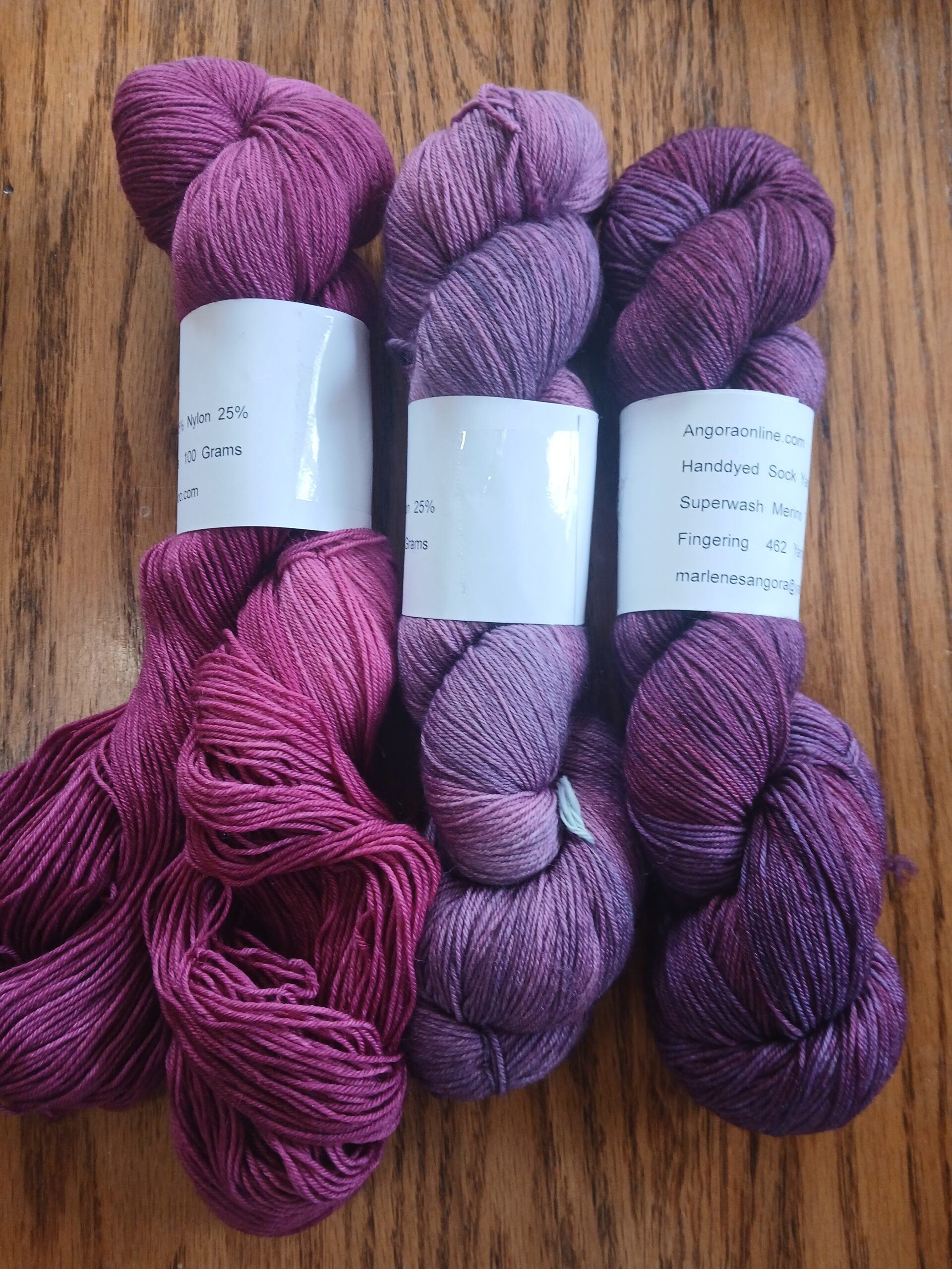 Variegated Fingering Weight Superwash Merino Sock Yarn - Hand Dyed Purple Plum & Magenta image 1