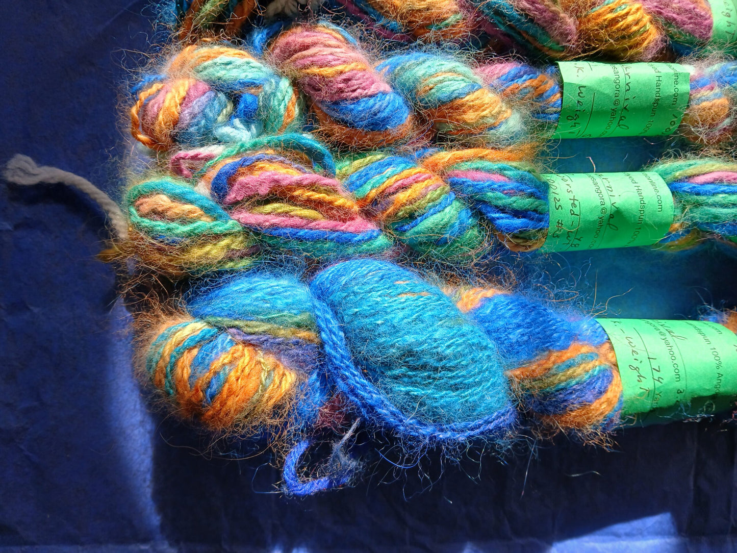 Handspun Hand Dyed 100% Angora Yarn Free pattern image 1