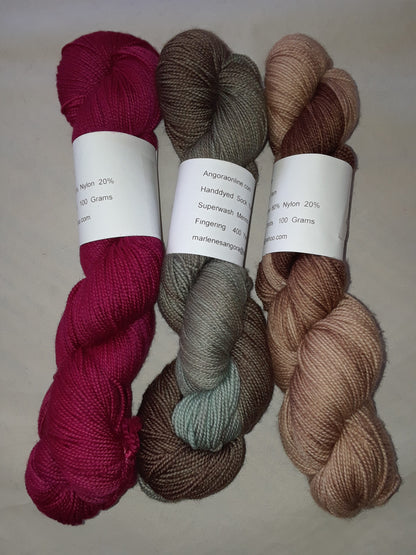 Hand dyed Yarn, Tonal Variegated Merino Nylon Yarn Ready to Ship Yarn image 1