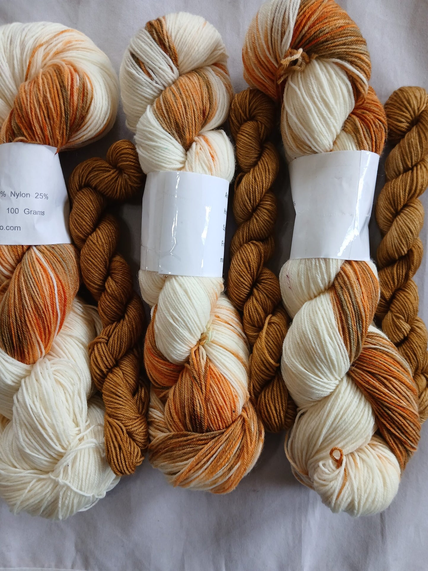 Hand Dyed Sock Yarn Set, Hand Painted, Superwash Merino Nylon Fingering Weight 100g & 20g mini image 0