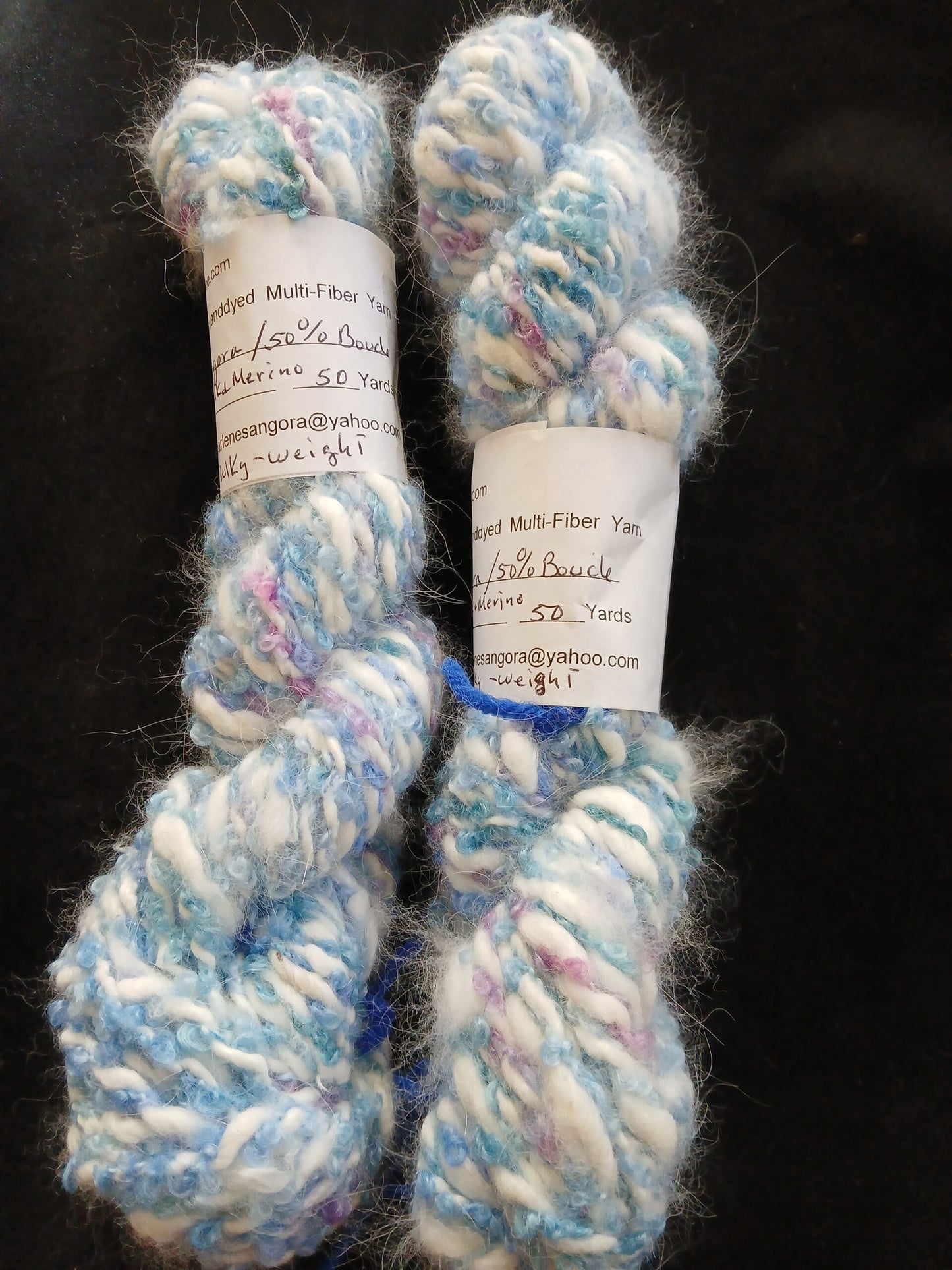 Handspun Yarn Hand dyed Angora Yarn, Bulky image 2