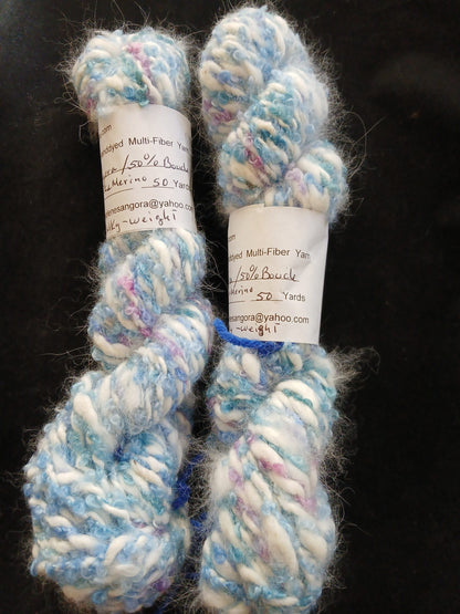 Handspun Yarn Hand dyed Angora Yarn, Bulky image 2