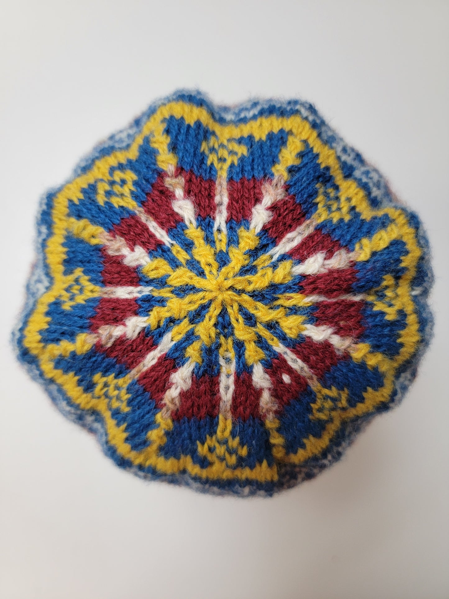 Handknit 100% Wool Soft Colorwork Hat, Timeless Style