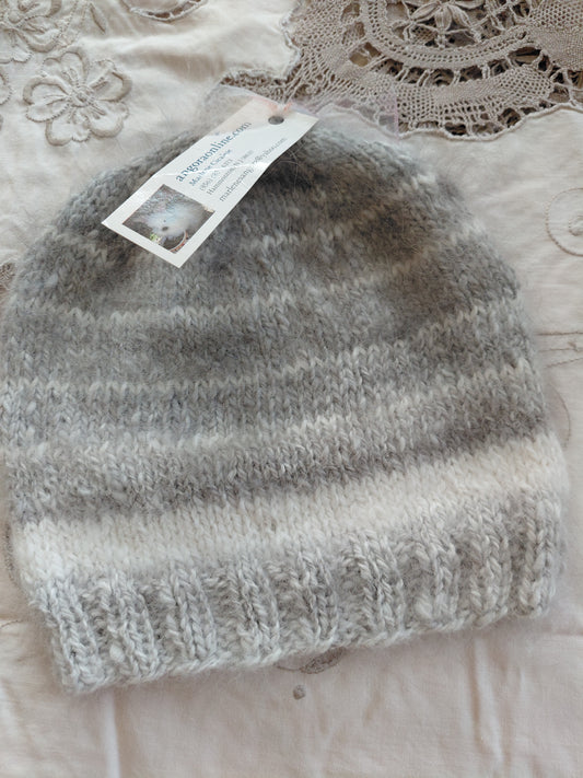 100% Angora Rabbit Hat - Hand Knit Luxury Winter Hat