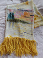 Hand Painted Merino Scarf - Lakes edge