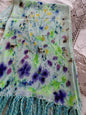 Hand Painted Merino Scarf - Floral Wild Flowers