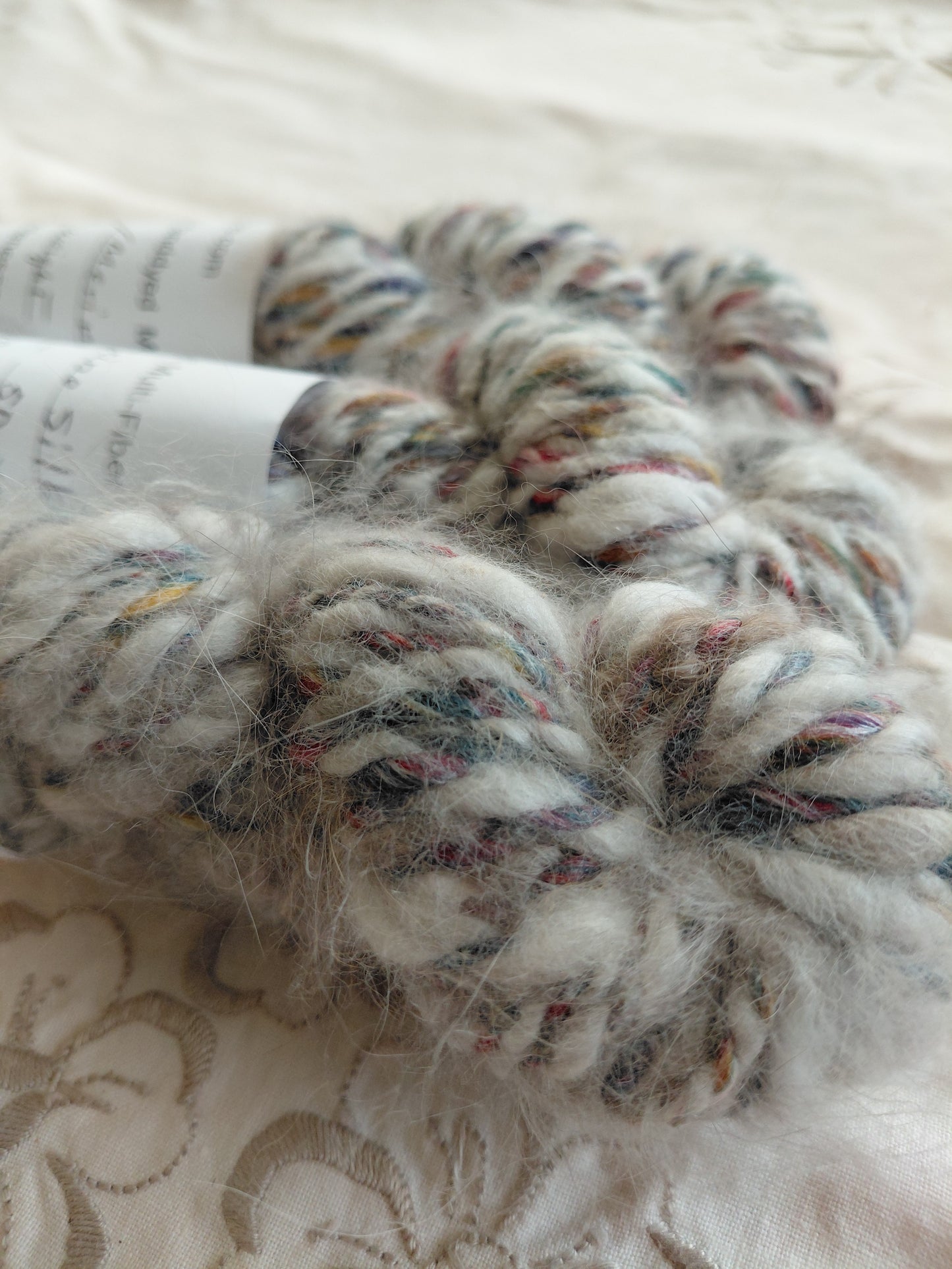Handspun Hand dyed Angora & Merino/ Silk  Yarn worsted