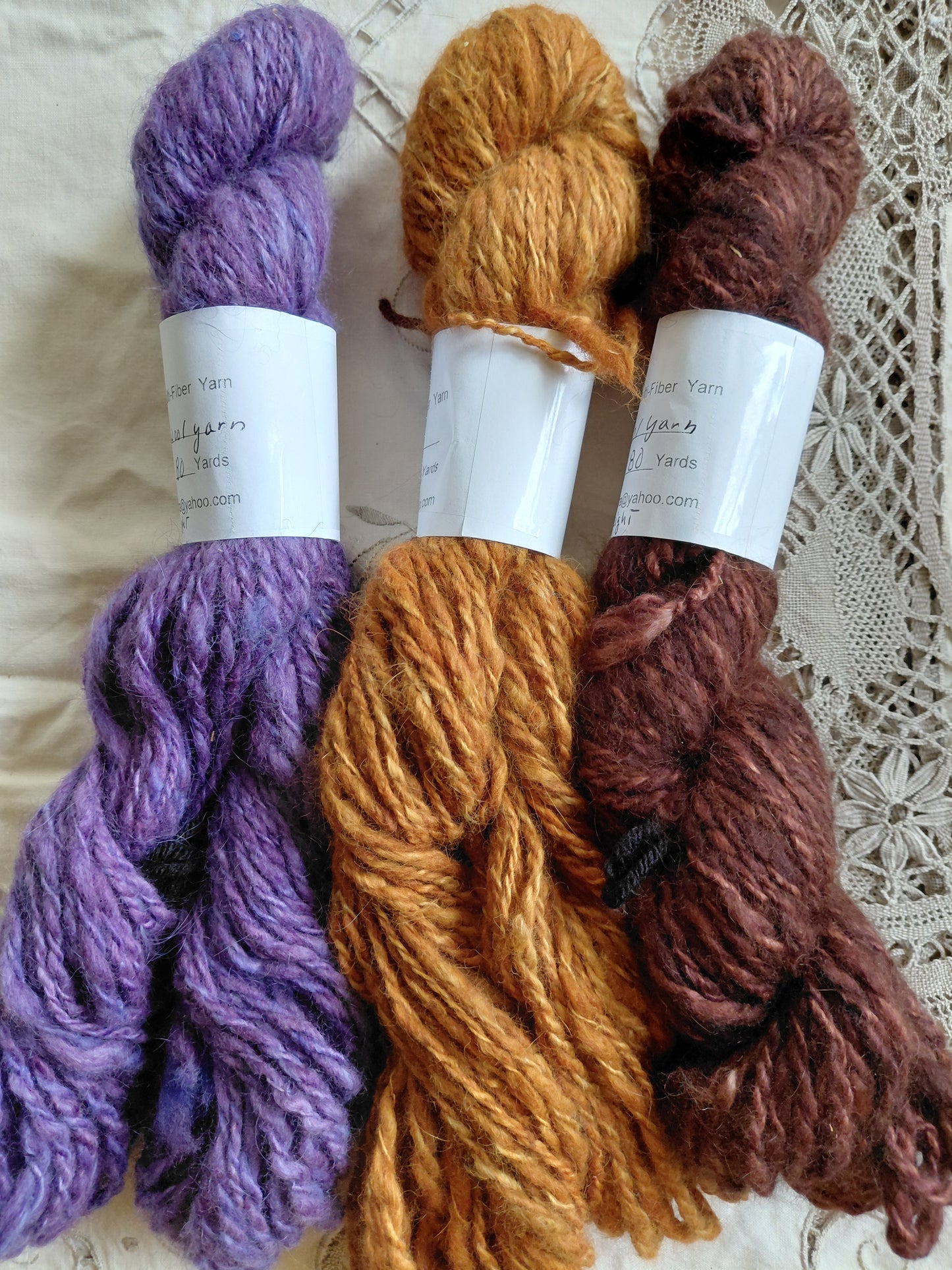 Handspun Angora Merino Yarn - Hand Dyed Luxury Blend