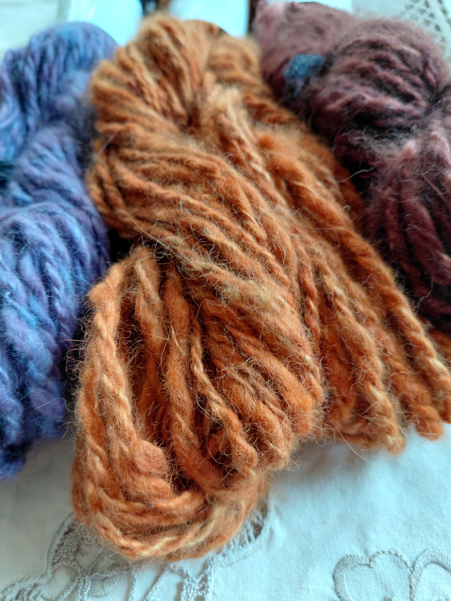 Handspun Angora Merino Yarn - Hand Dyed Luxury Blend