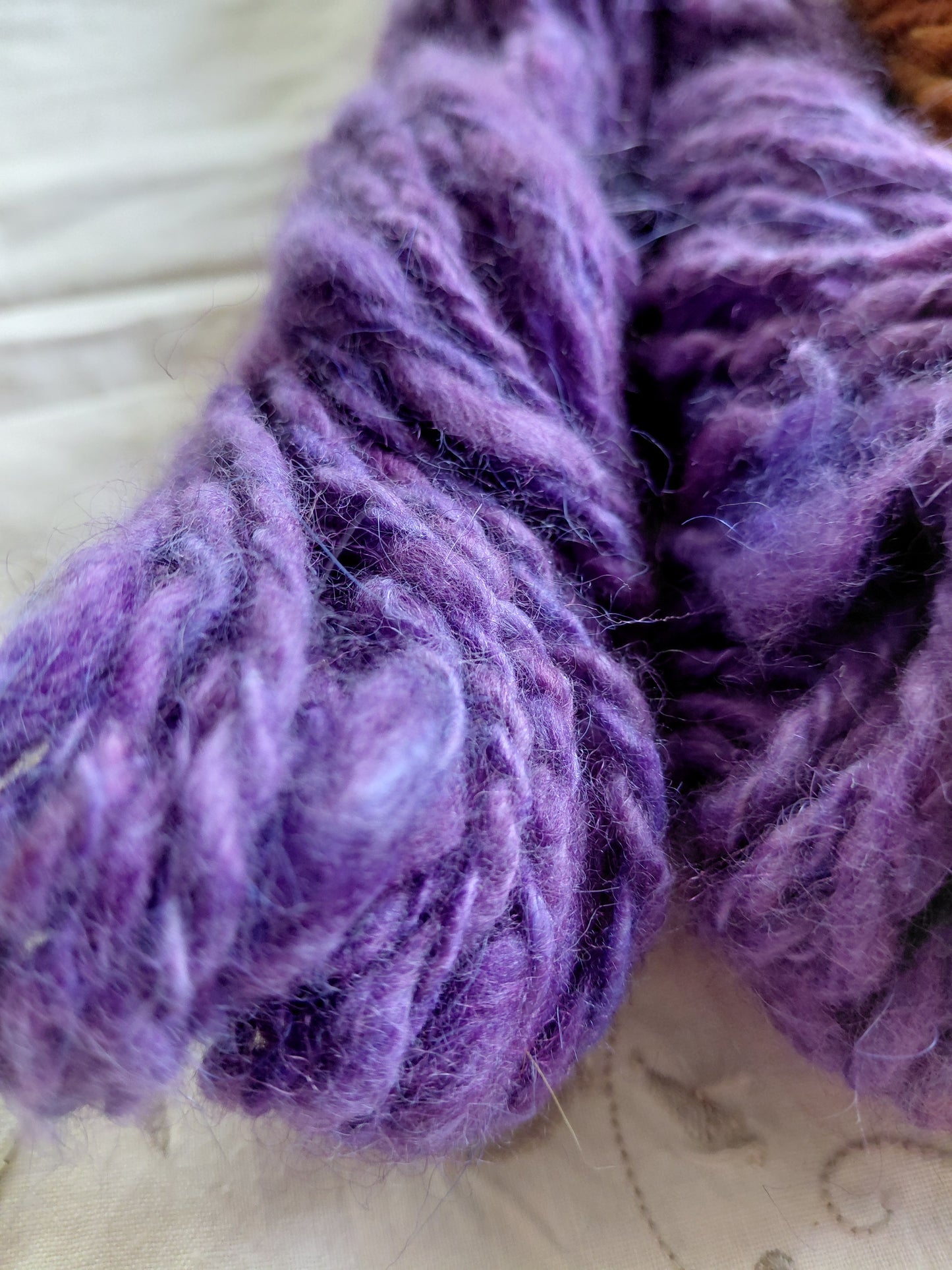 Handspun Angora Merino Yarn - Hand Dyed Luxury Blend