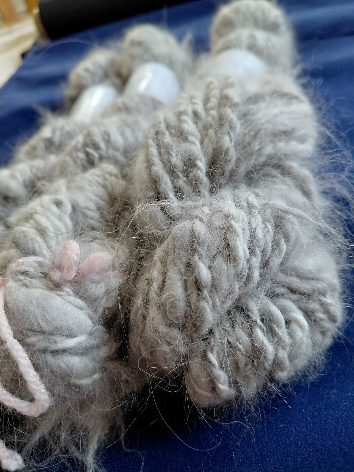 Handspun 100% Angora Yarn - Bulky Weight, Natural Black, 100 Yd