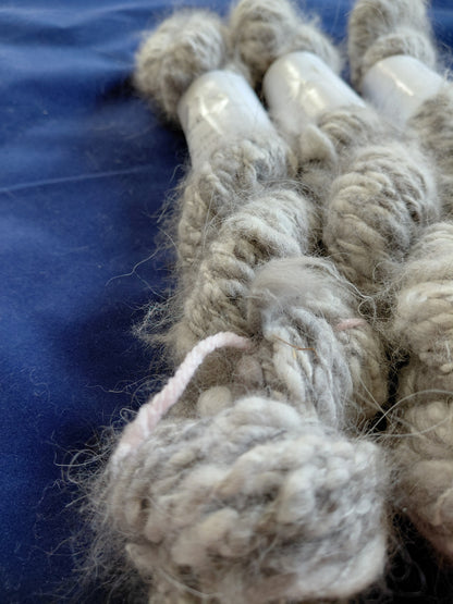 Handspun 100% Angora Yarn - Bulky Weight, Natural Black, 100 Yd