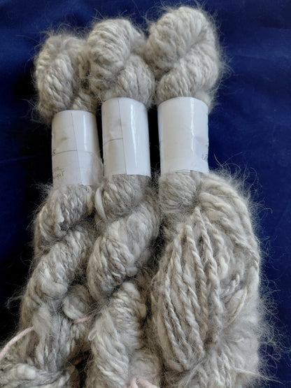 Handspun 100% Angora Yarn - Bulky Weight, Natural Black, 100 Yd