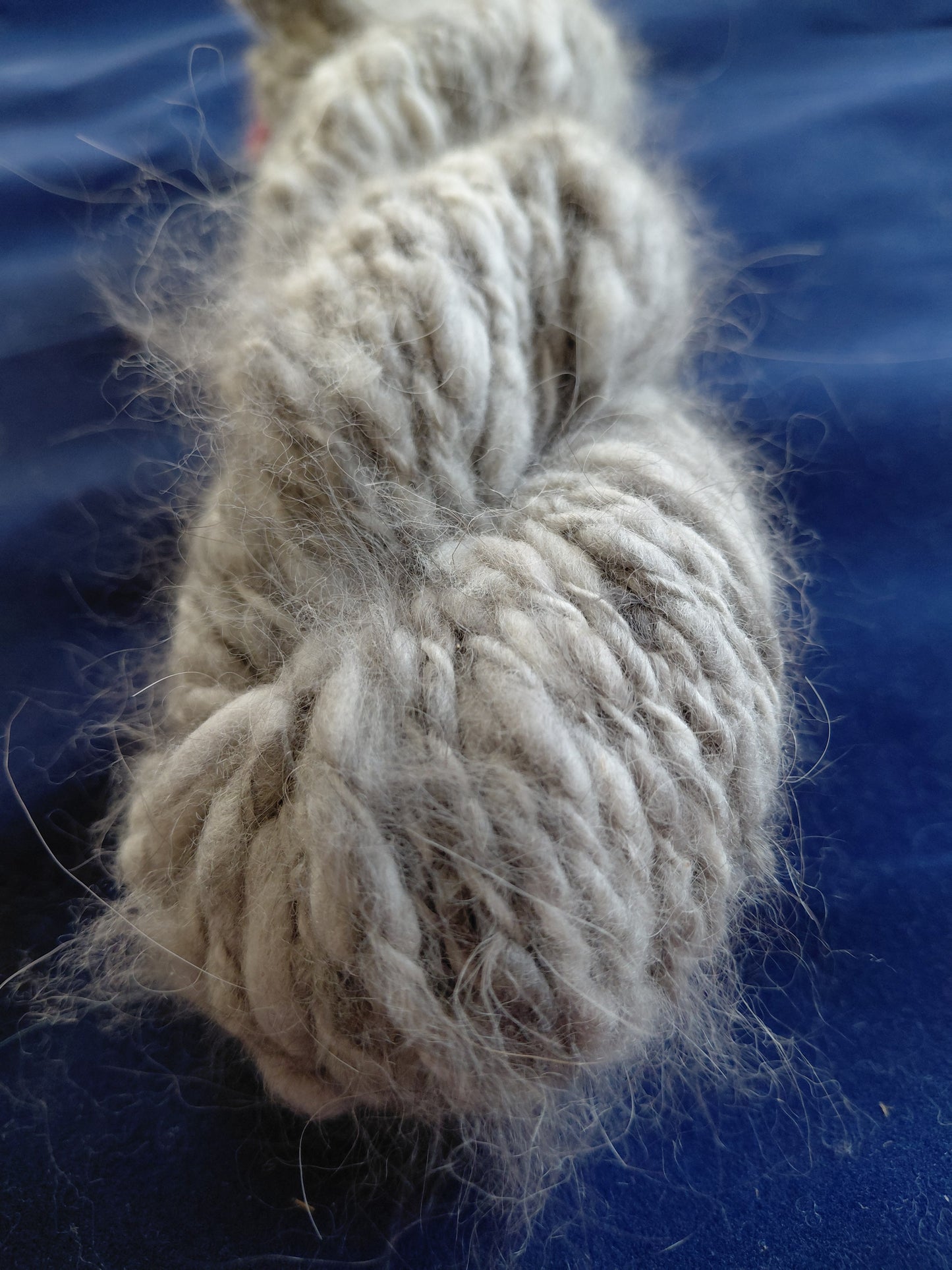 Handspun 100% Angora Yarn - Bulky Weight, Natural Black, 100 Yd