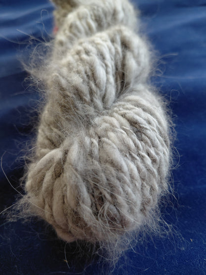 Handspun 100% Angora Yarn - Bulky Weight, Natural Black, 100 Yd