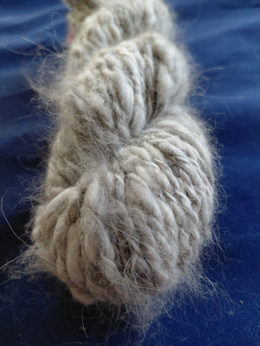 Handspun 100% Angora Yarn - Bulky Weight, Natural Black, 100 Yd