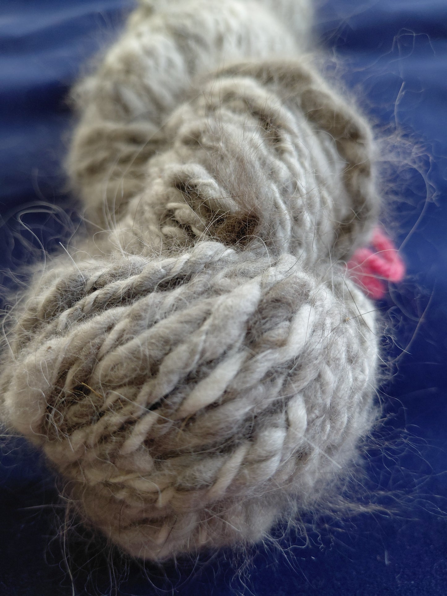 Handspun 100% Angora Yarn - Bulky Weight, Natural Black, 100 Yd