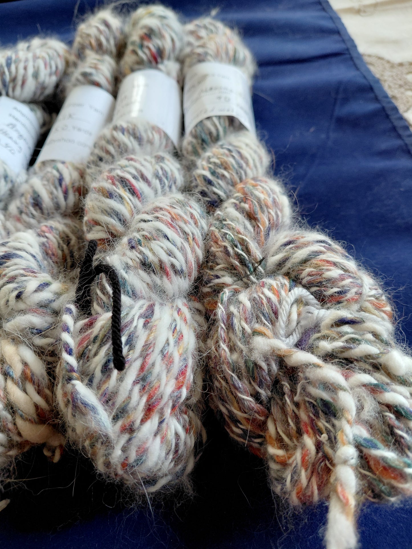 Handspun Hand dyed Angora & Merino/ Silk  Yarn worsted