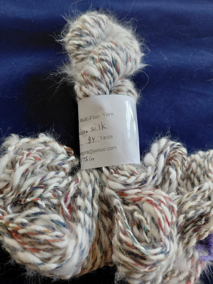 Handspun Angora Merino Silk Yarn – Bulky Fall Tones
