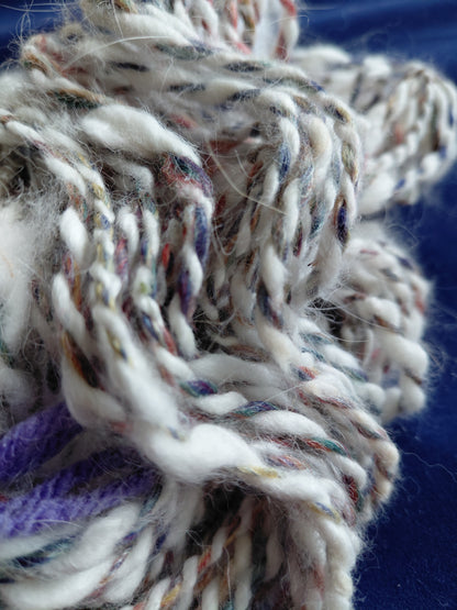 Handspun Angora Merino Silk Yarn – Bulky Fall Tones
