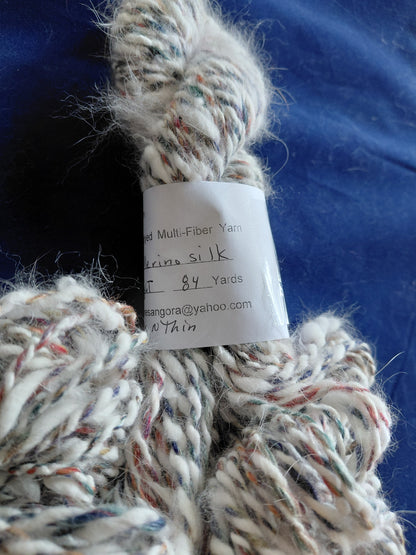 Handspun Angora Merino Silk Yarn – Bulky Fall Tones
