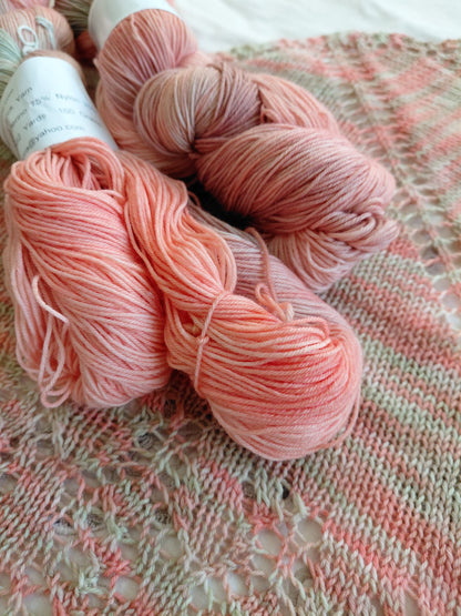 Desert Bloom colorway Hand-Dyed Fingering Weight Yarn - 75% Superwash Merino 25% Nylon