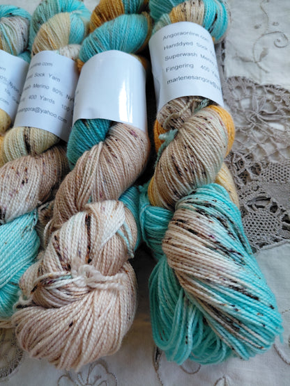 Speckled Sock Yarn - Hand-Dyed Superwash Merino Nylon Fingering Weight