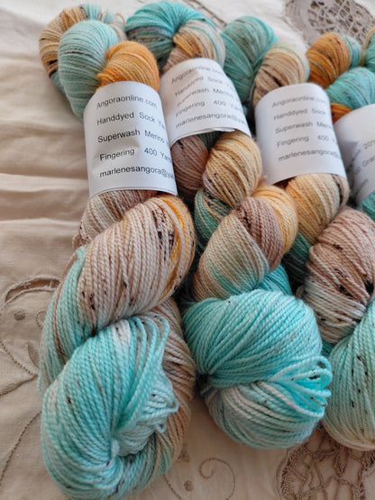 Speckled Sock Yarn - Hand-Dyed Superwash Merino Nylon Fingering Weight
