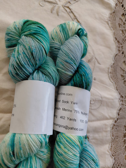 Spring Meadows Hand Dyed Speckled SW  75/25 Merino Nylon Yarn