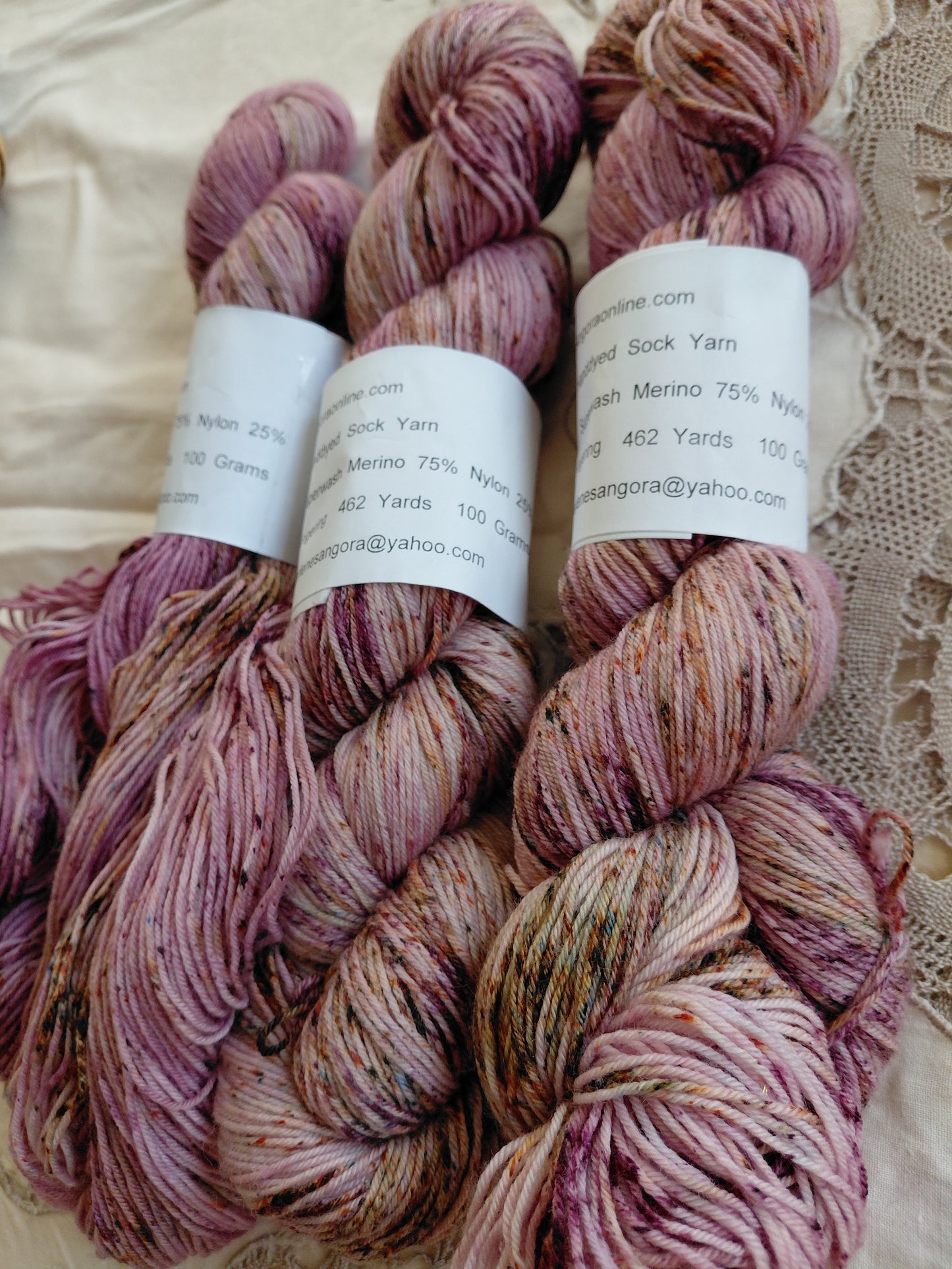 Hand Dyed Merino Nylon Sock Yarn - Spiced Wine Colorway, Fingering Weight