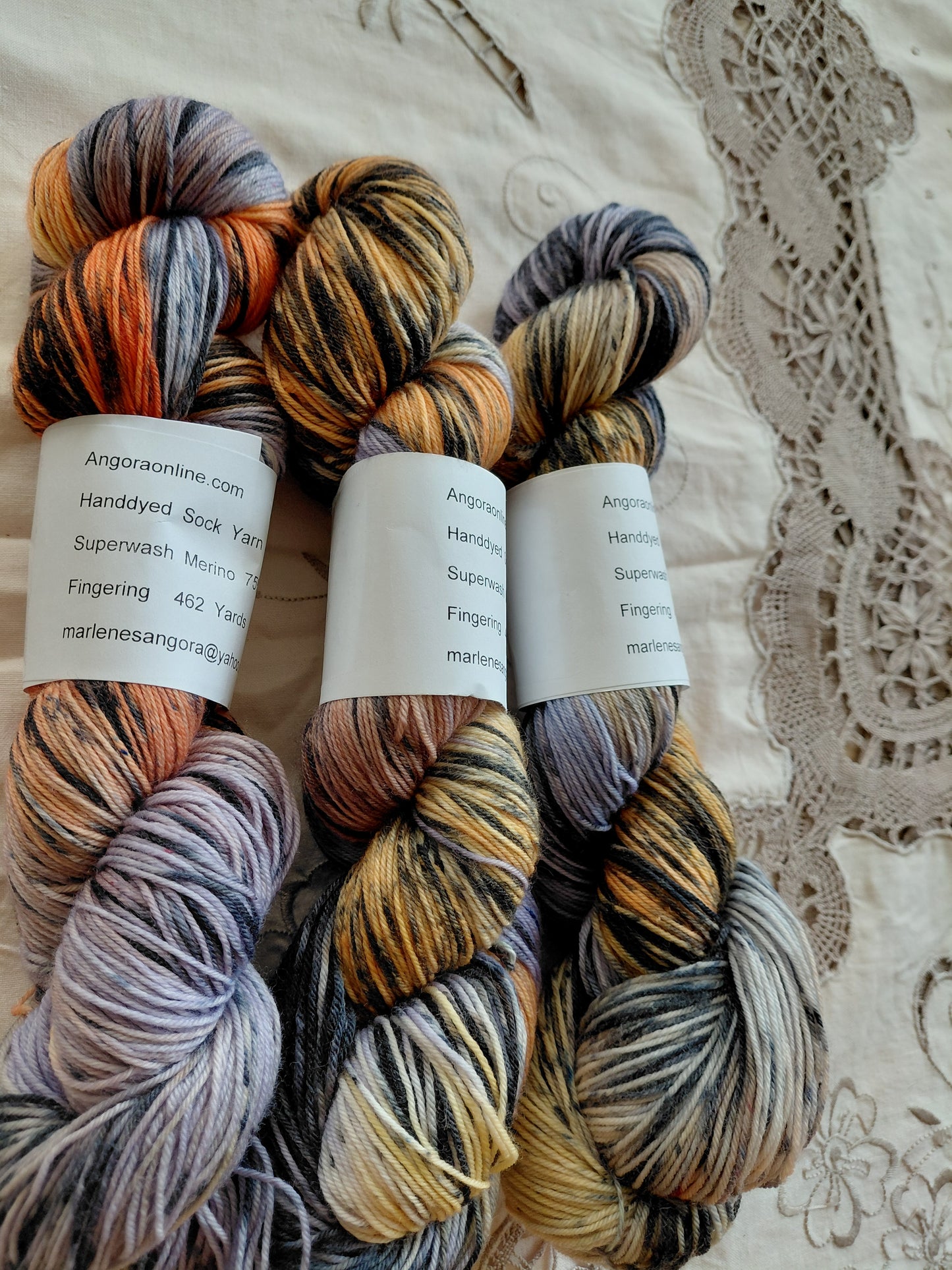 Hand dyed Variegated Merino Nylon Yarn, Fingering Wt. Yarn