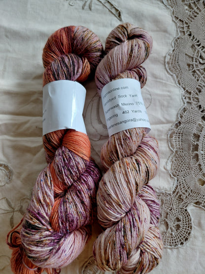 Hand-Dyed Fingering Weight Yarn - 75% Superwash Merino 25% Nylon