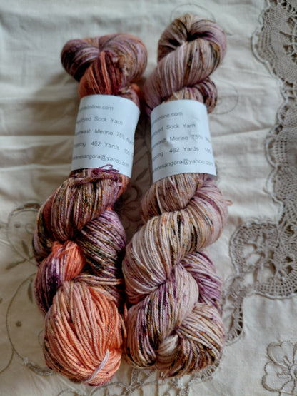 Hand-Dyed Fingering Weight Yarn - 75% Superwash Merino 25% Nylon