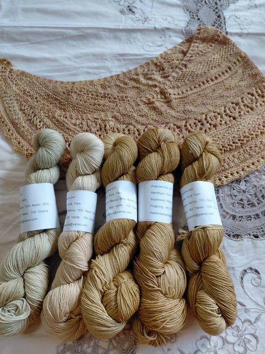 Hand Dyed Merino Nylon Sock Yarn - Woodland Path Colorway, Fingering Weight