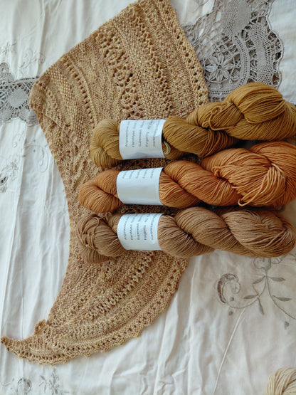 Hand Dyed Merino Nylon Sock Yarn - Woodland Path Colorway, Fingering Weight