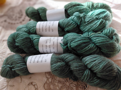 Hand-Dyed Baby Alpaca Wool Silk Yarn - Worsted Weight - 252 Yards