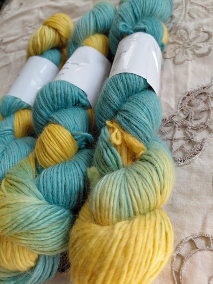 Hand Dyed Baby Alpaca Wool Silk Yarn - Worsted Weight - 252 Yards