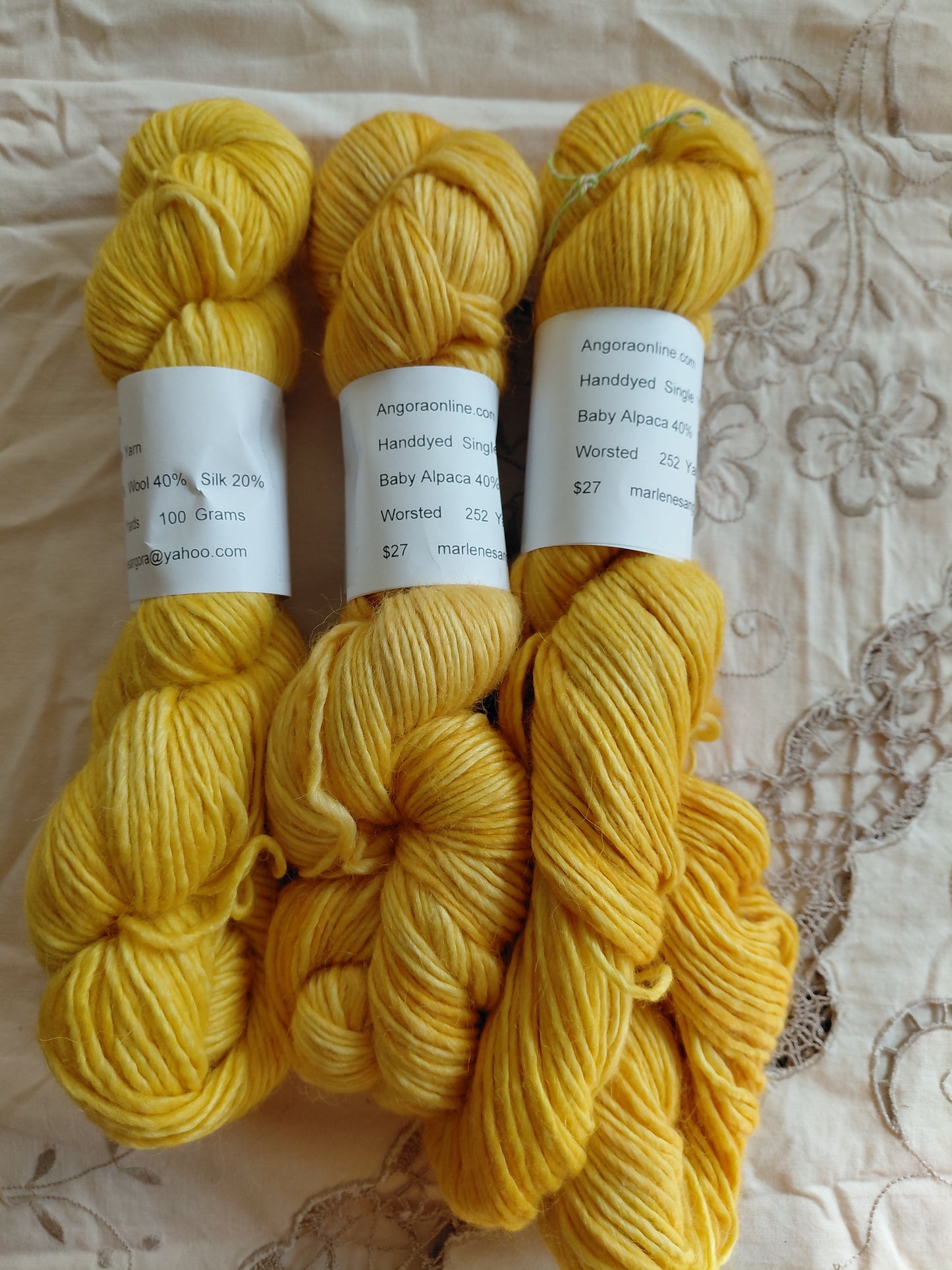 Hand-Dyed Baby Alpaca Wool Silk Yarn – Worsted Weight