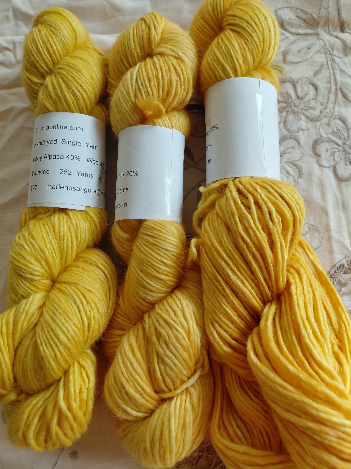 Hand-Dyed Baby Alpaca Wool Silk Yarn – Worsted Weight