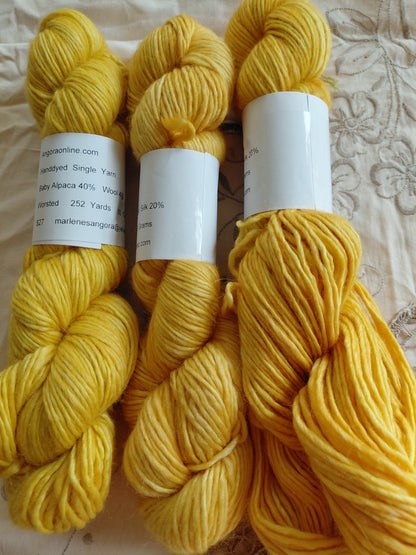 Hand-Dyed Baby Alpaca Wool Silk Yarn – Worsted Weight