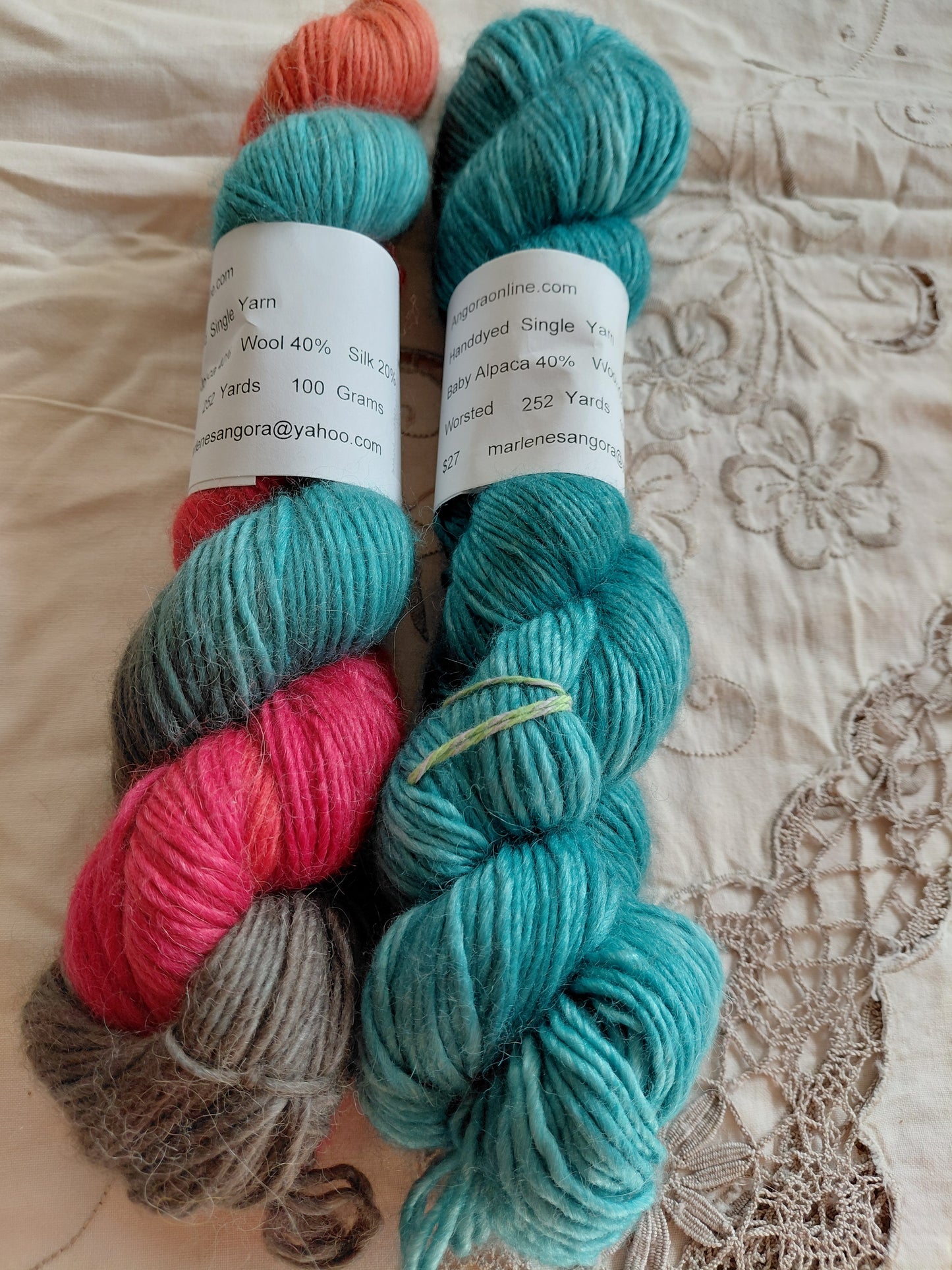 Hand-Dyed Baby Alpaca Wool Silk Yarn – Worsted Weight